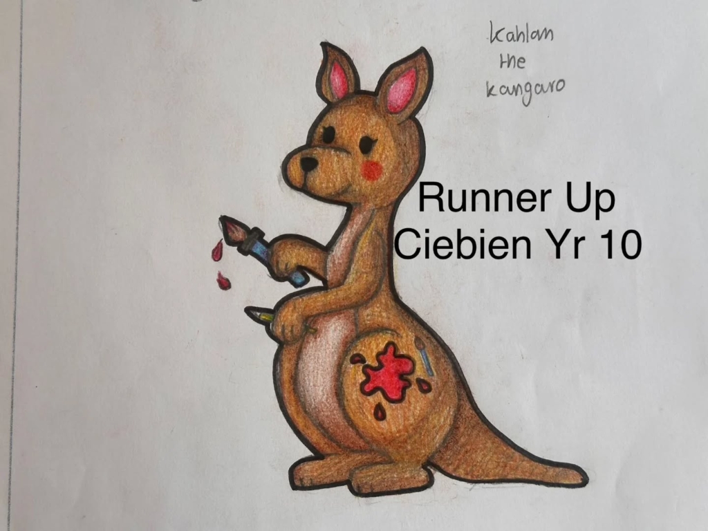 Runner Up art work of a Kangaroo