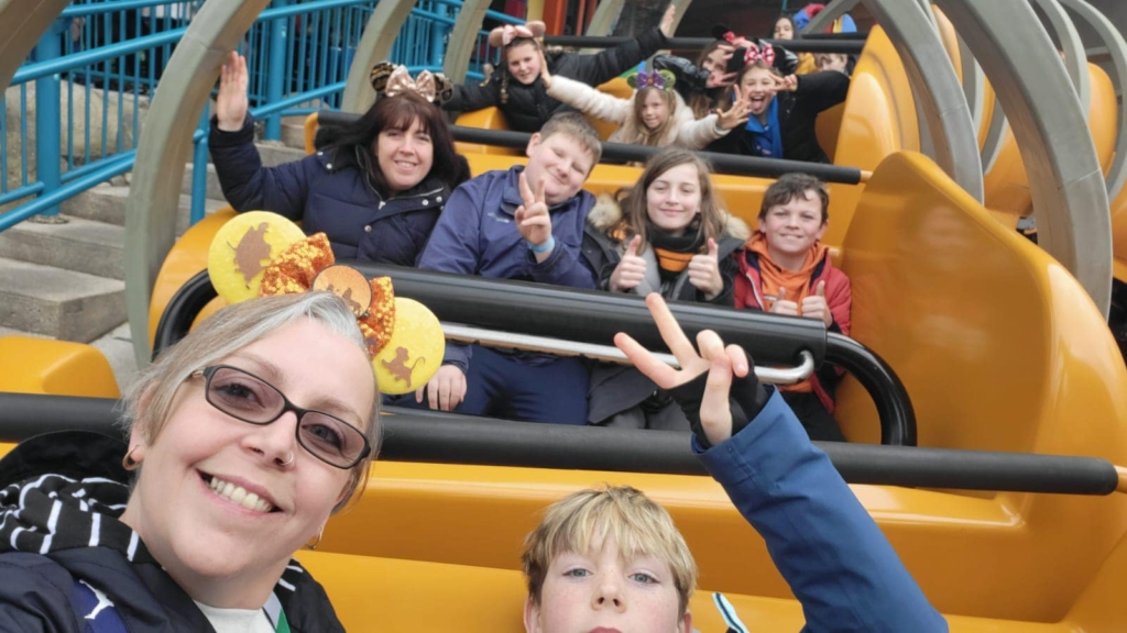 Marine Academy Primary Pupils on a roller coaster 