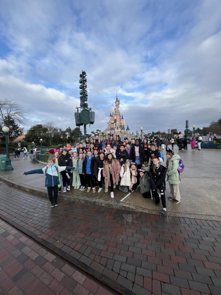 Marine Academy Primary Pupils stood outside Disney Land Paris 