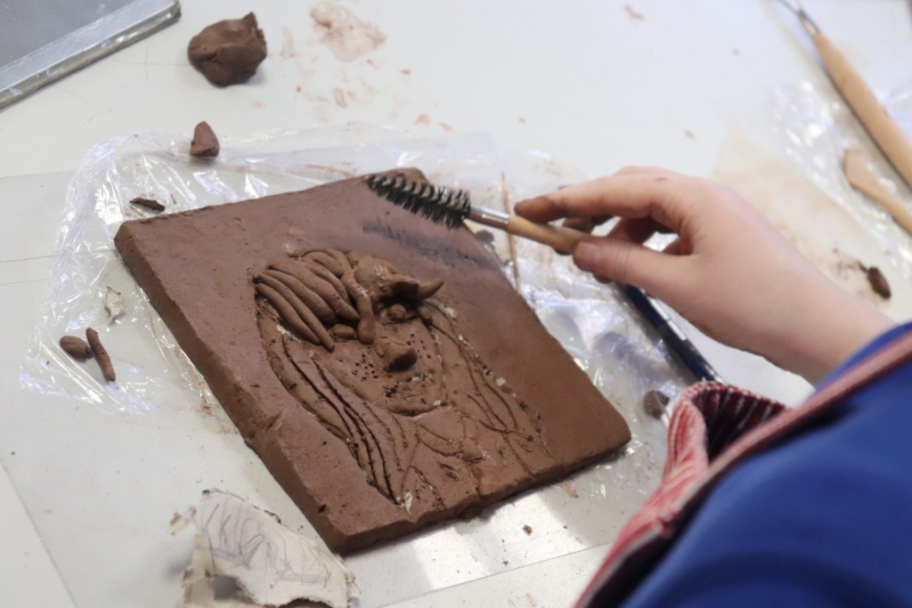 Image of a clay self portrait