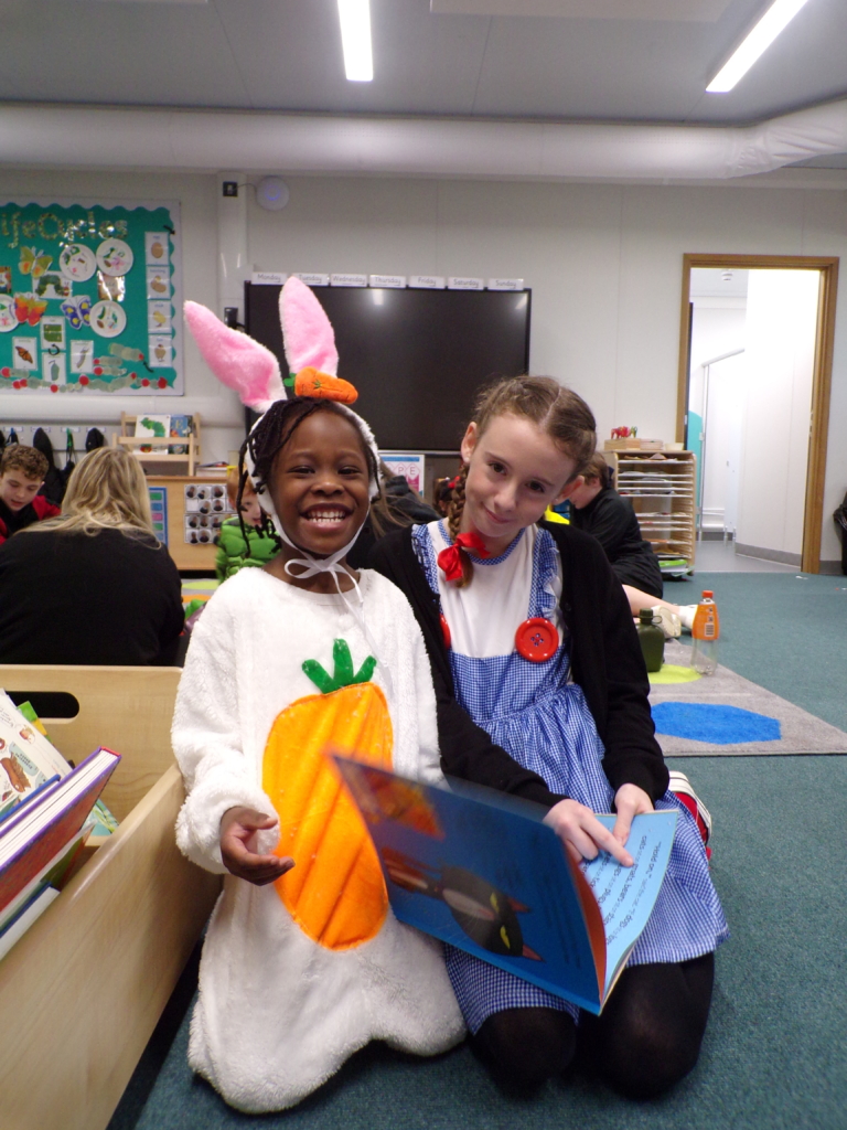 Two students from Matford Brook dressed up for World Book Day