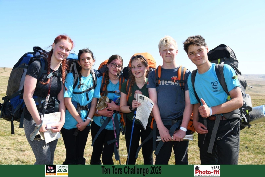 Students from Exmouth Community College posing for a pic during the Ten Tors