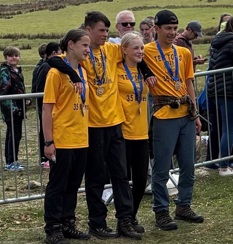 QE students at the finish of Ten Tors