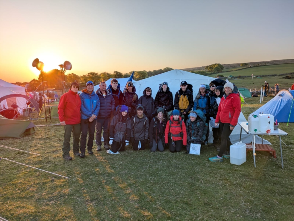 Honiton Community College Ten Tors teams all kitted up and ready to leave