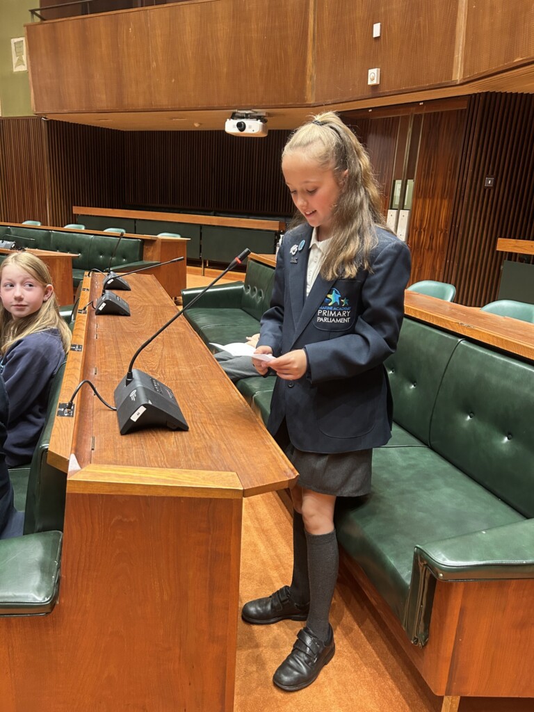 Pupils from Marine Academy Primary at the Council Chambers 