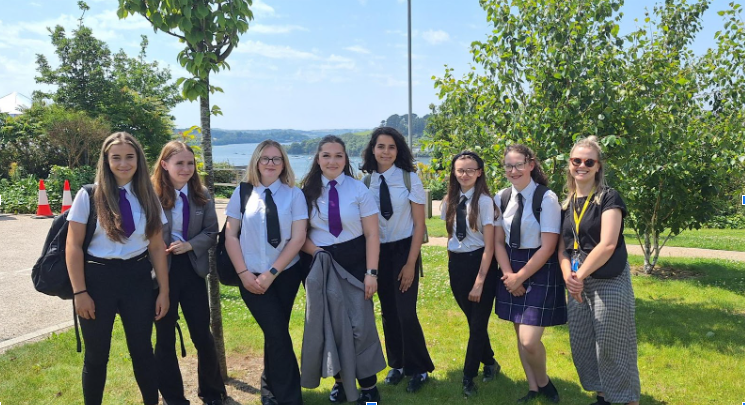 Students from ASAP stood with Plymouth Tamar Bridge in background