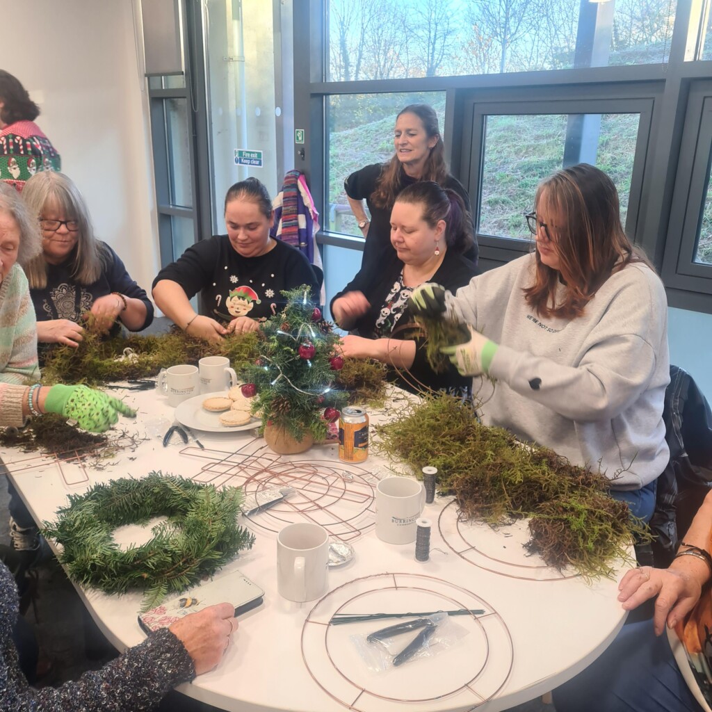 Wreath making at the ASAP's Burrington Hub