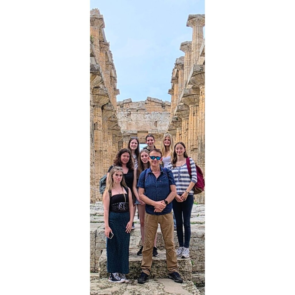 Queen Elizabeth's students exploring the ruins