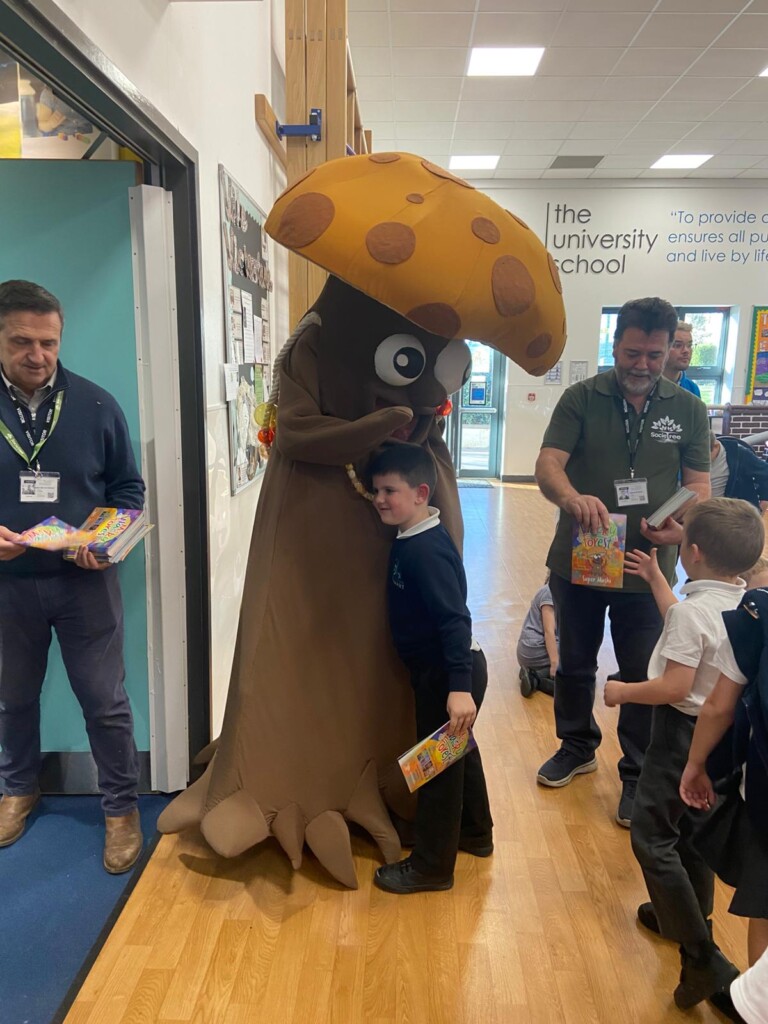pupils-meet-mushi-as-they-collect-their-my-wacky-forest-book
