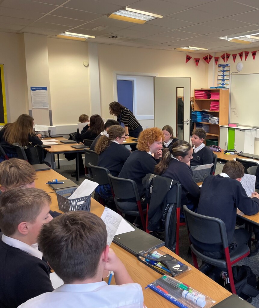 Students from West Exe in workshop with Tom Palmer