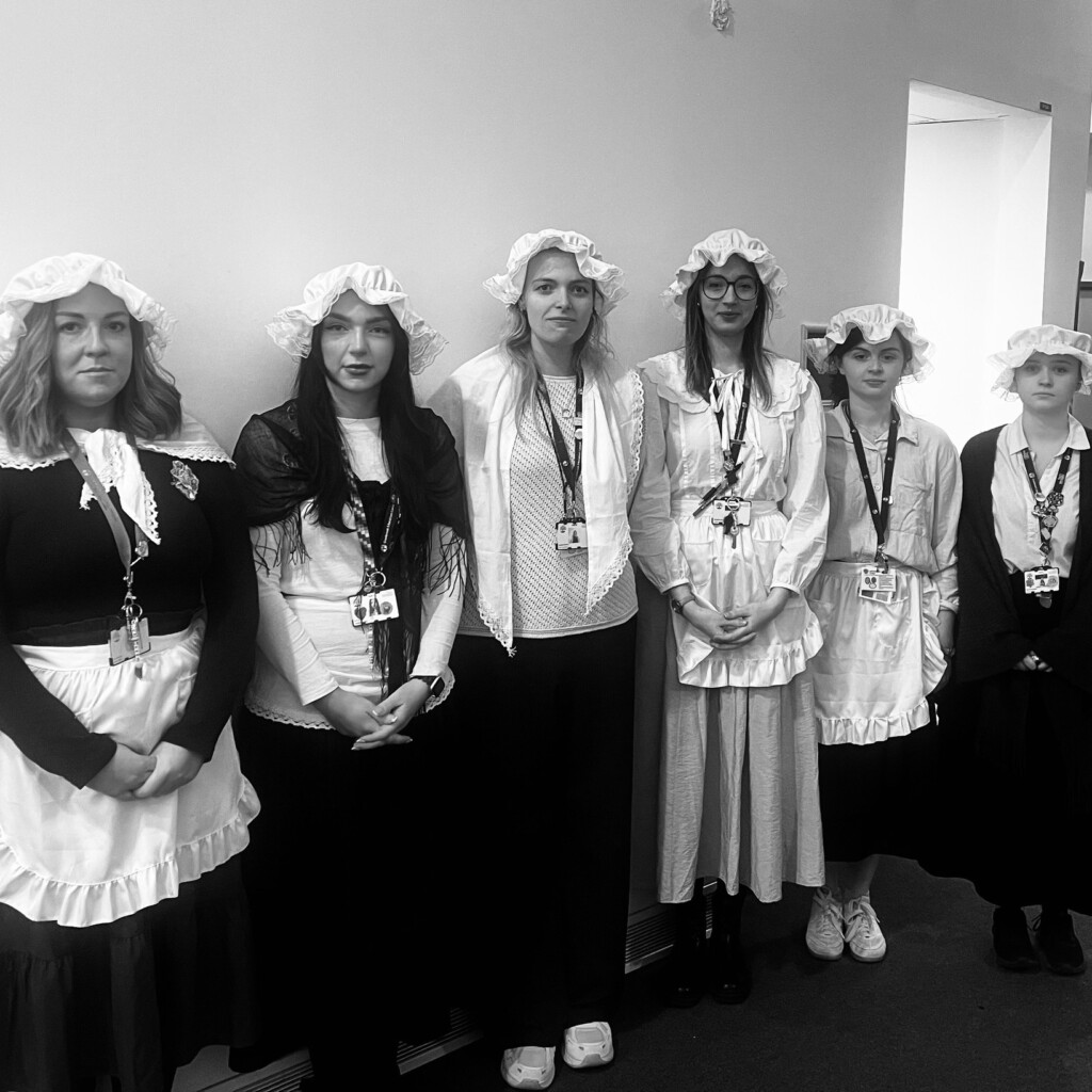 A group of Cranbrook Students in victorian clothes for Victorian Day