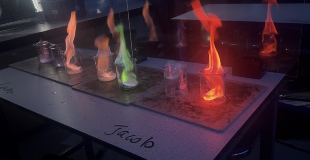Science experiment flames