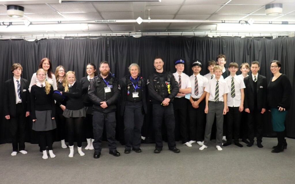 the-community-policing team and sidmouth performing arts students
