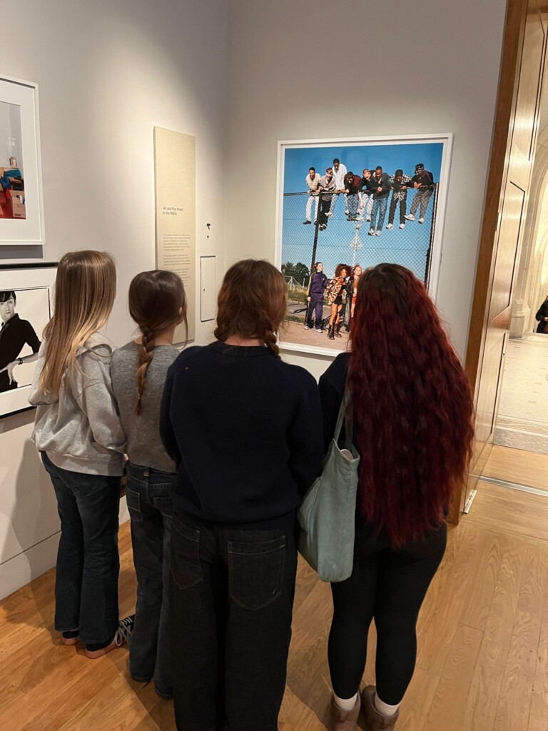 Students viewing art at the gallery