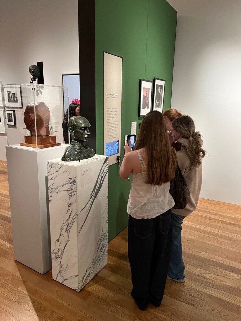 stuents viewin art at the gallery
