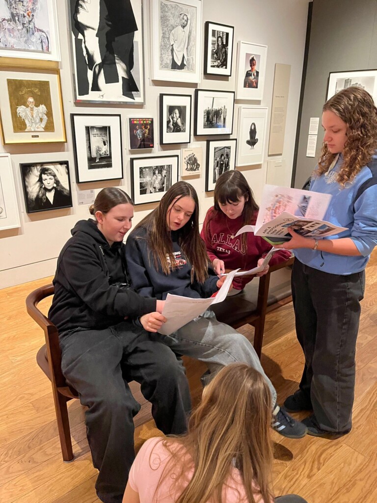 students inside the gallery