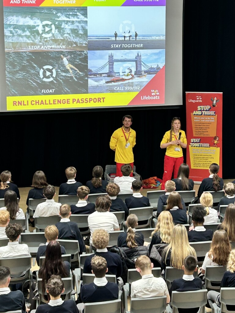 RNLI presenting to Exmouth students