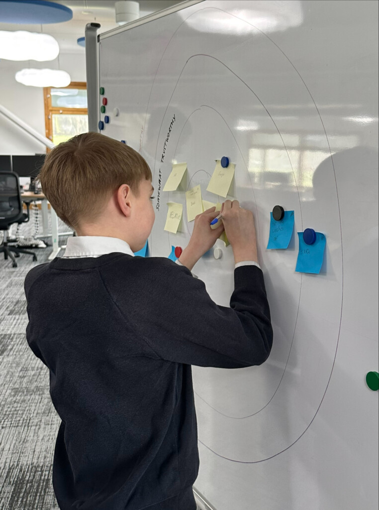 Student takes part in the climate action planning session
