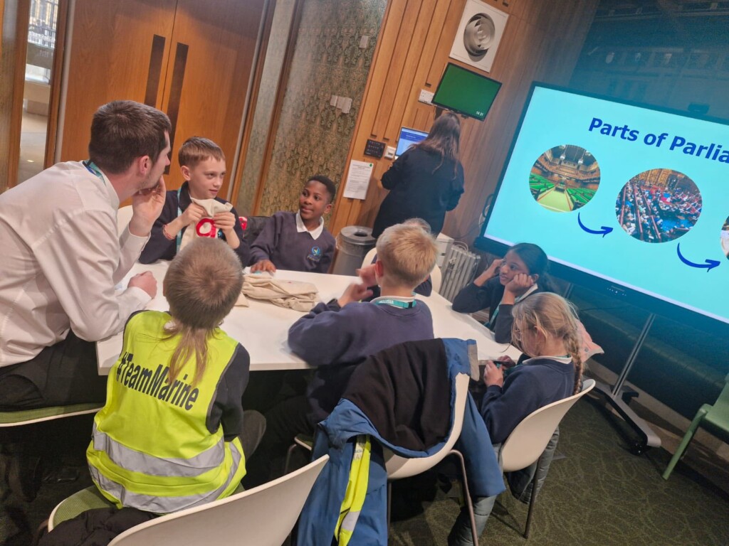 Pupils learning about democracy
