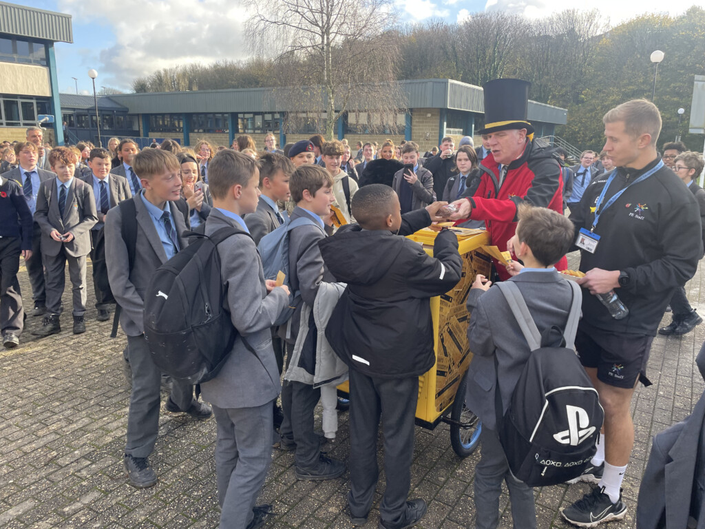 Martin Brook handing out ice lollies to Lipson Students