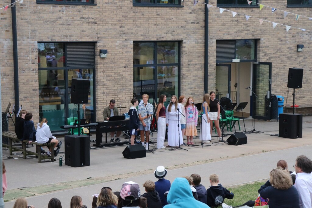 A group of students performing.
