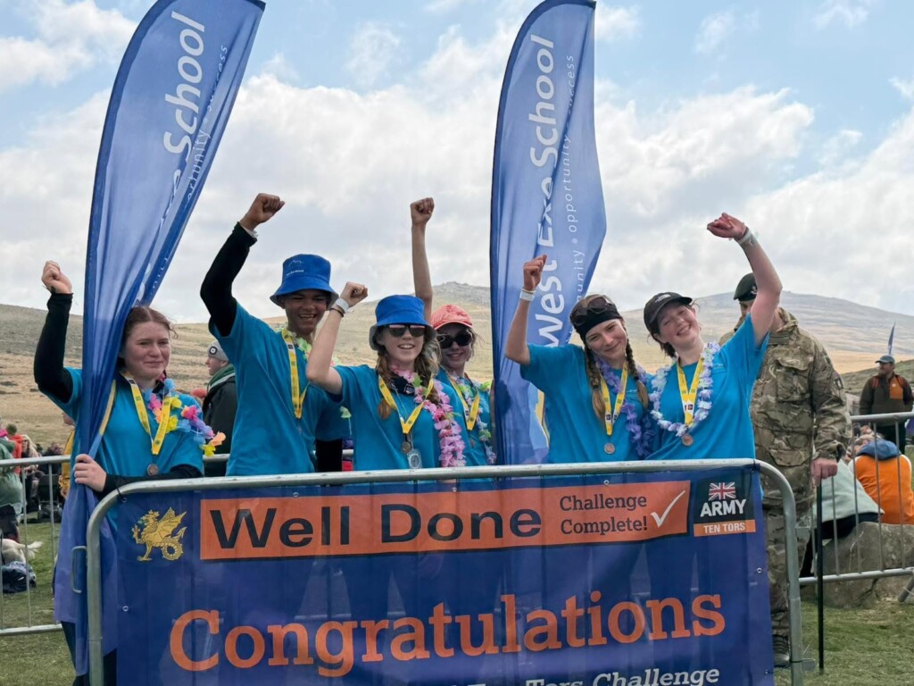 Students having completed the Ten Tors challenge