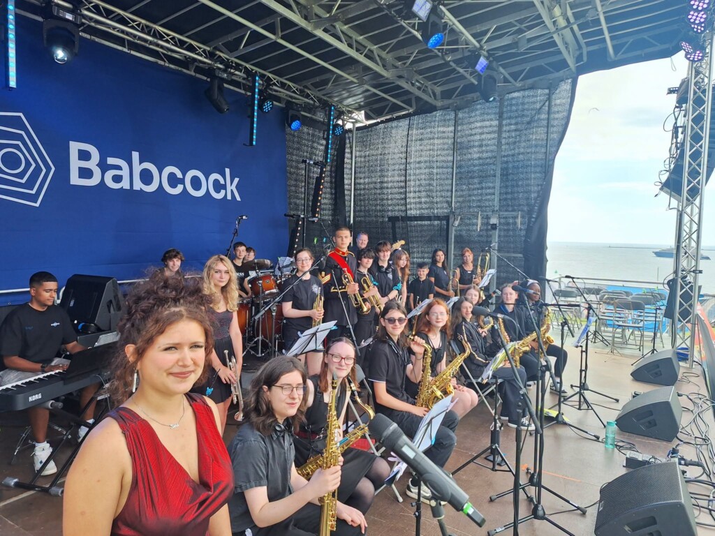 Students on stage ready for their performance
