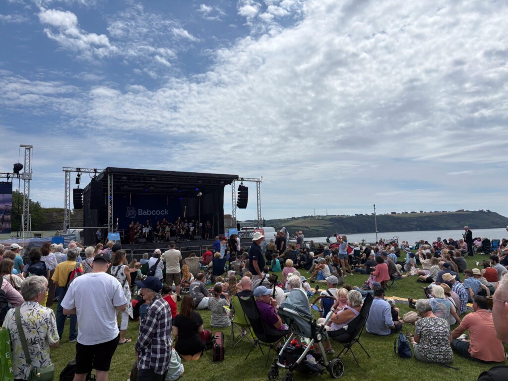 The crowd enjoying the band